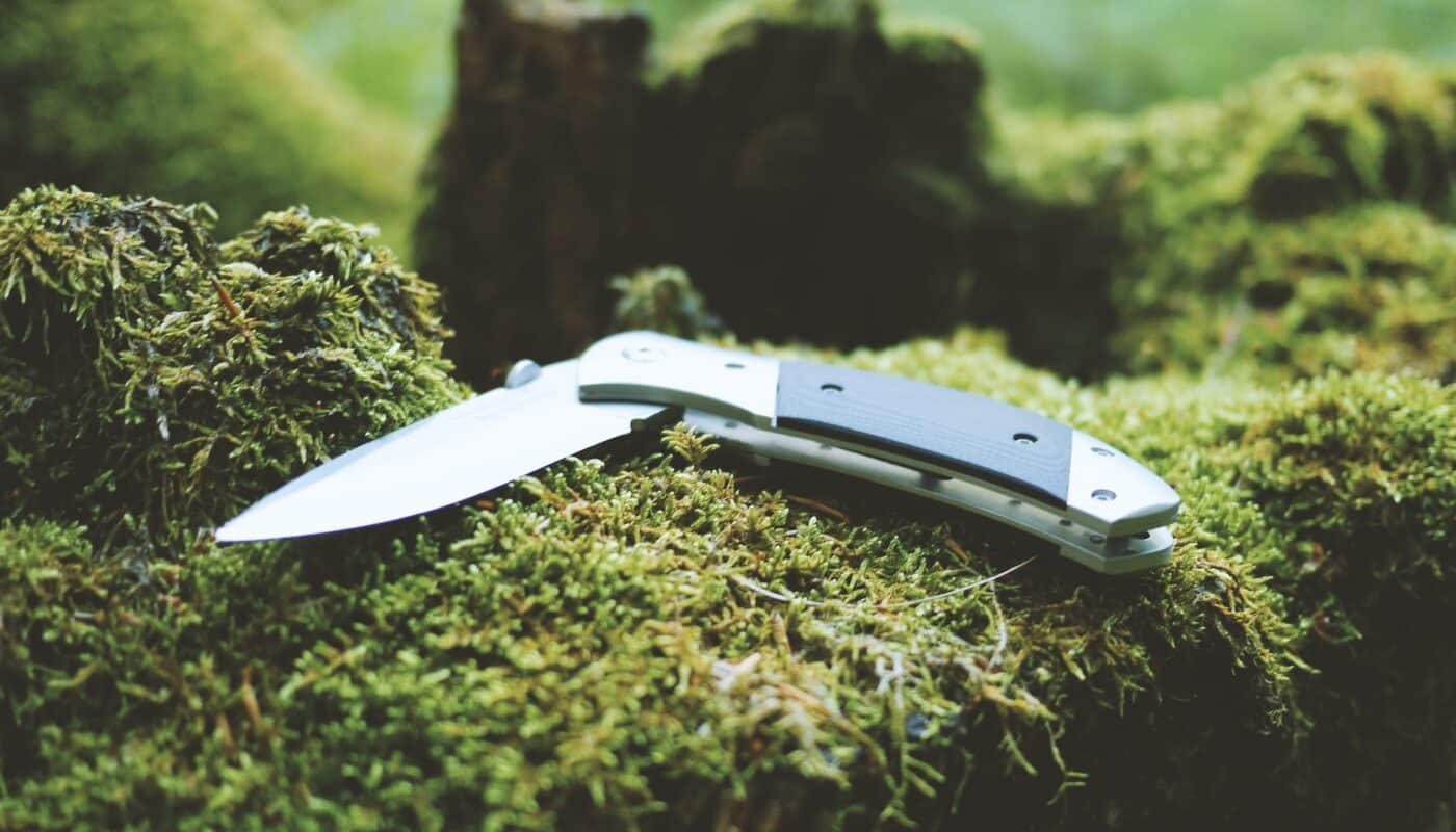 gray and black folding pocket knife
