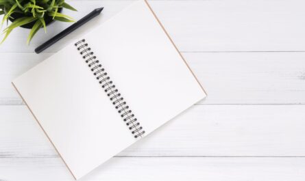 white blank notebook