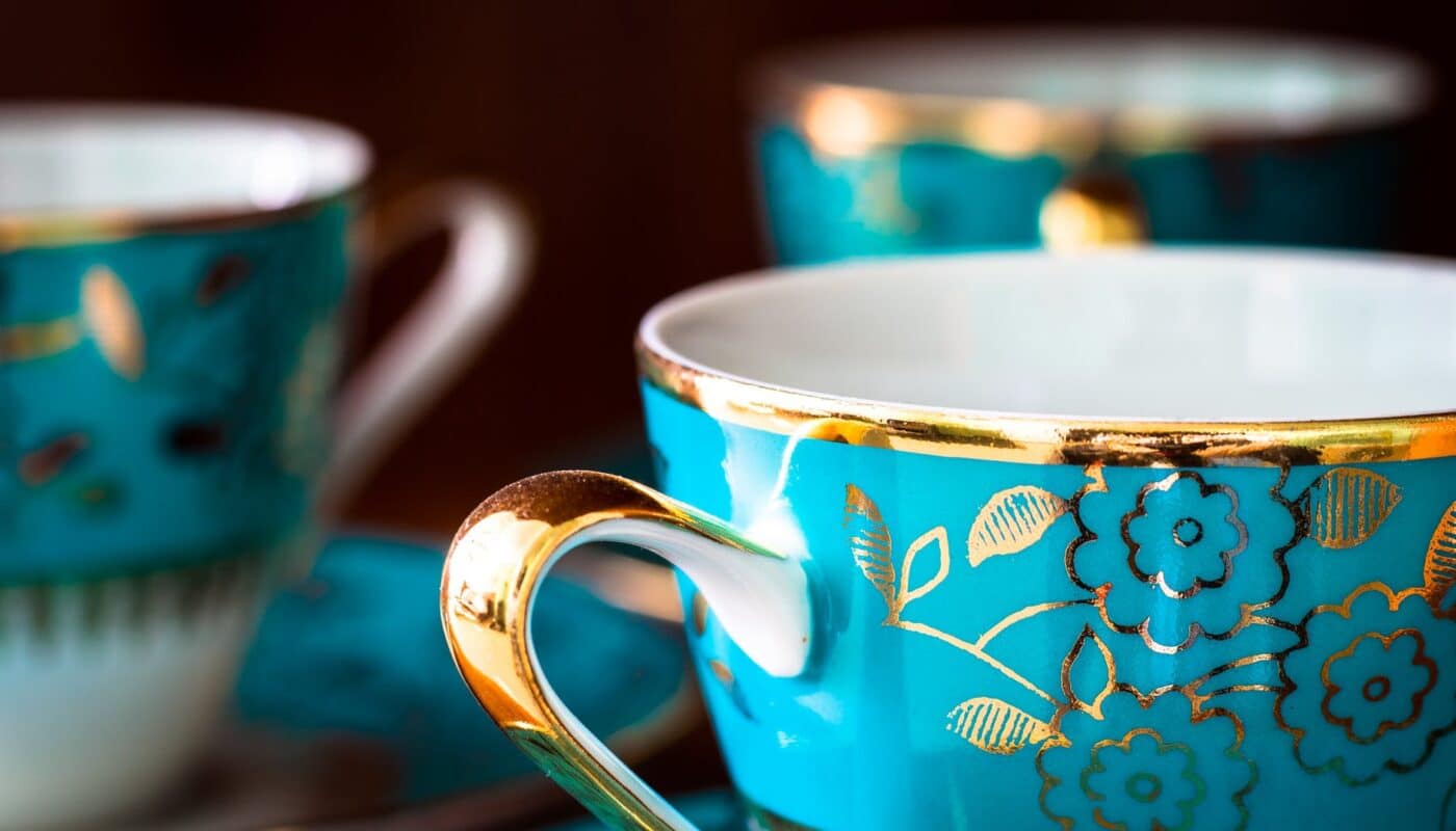 close up of tea cup